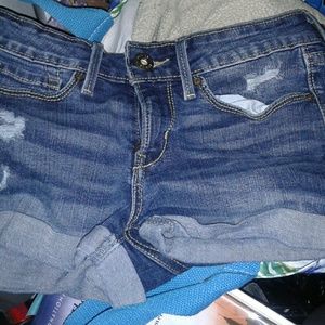 Girls low rise shortie jean shorts